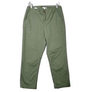 LOFT Womens Pants Monroe Slim Ankle Cotton Twill Green 8